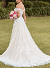 Off-the-Shoulder Princess Wedding Dresses Lace-Dbrbridal