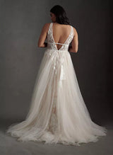 Retro style Backless Tulle Wedding Dresses Appliques Lace-Dbrbridal