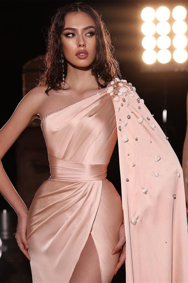 Ruffle Mermaid Prom Dress with High Slit-Dbrbridal