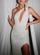 Sequined Wedding Dresses Split Front-Dbrbridal
