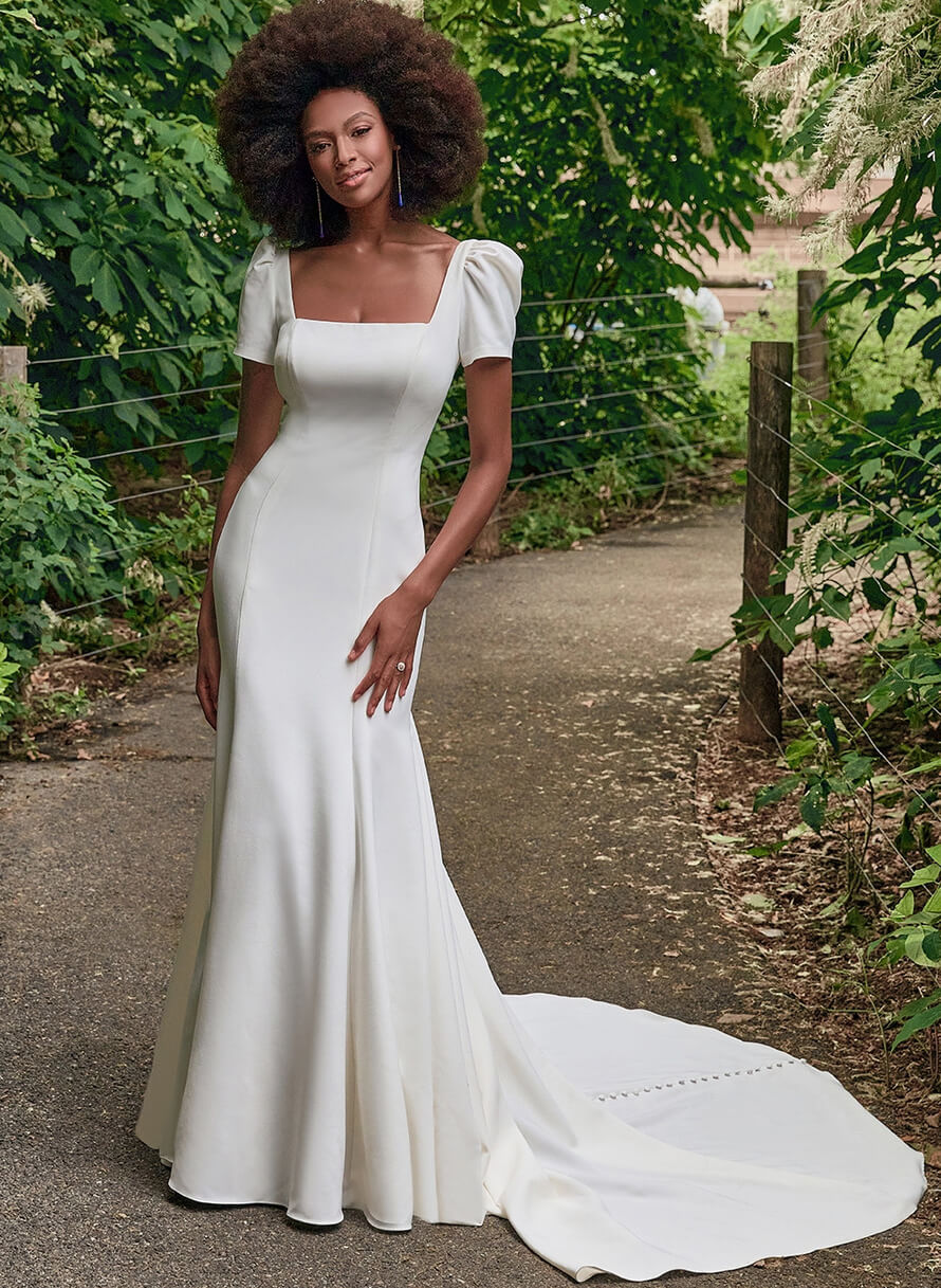 Square Neckline Trumpet Mermaid Fitted Wedding Dresses Satin Dbrbridal square-neckline-trumpet-mermaid-fitted-wedding-dresses-satin-dbrbridal