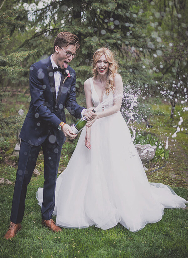 Summer Beach Ball-Gown Wedding Dress Beaded V-neck Open Back-Dbrbridal