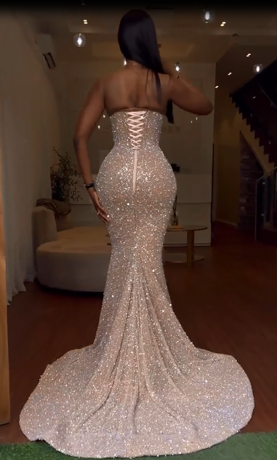 Sweetheart Flower Sequins Backless Sleeveless Mermaid Prom Dress Dbrbridal Sweetheart Flower Sequins Backless Sleeveless Mermaid Prom Dress Dbrbridal