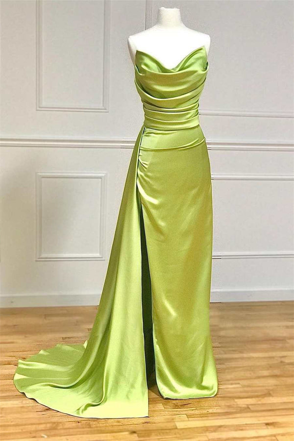 Sweetheart Sleeveless Mermaid Prom Dress with Pleats and Split Ruffles-Dbrbridal