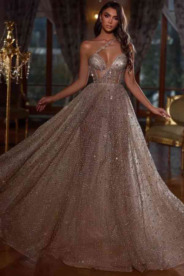 Sweetheart A-Line Prom Dress with Beadings Sleeveless